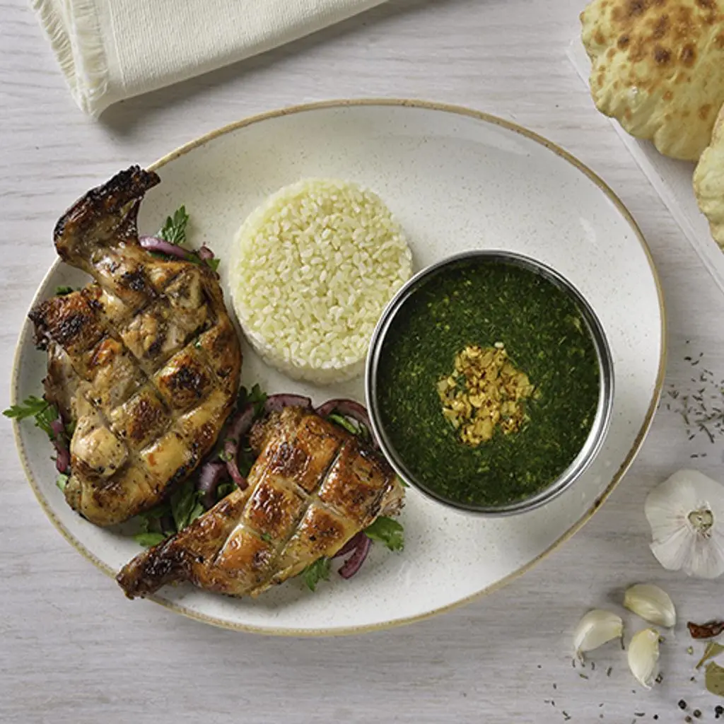 Grilled Chicken with Molokhia - Half